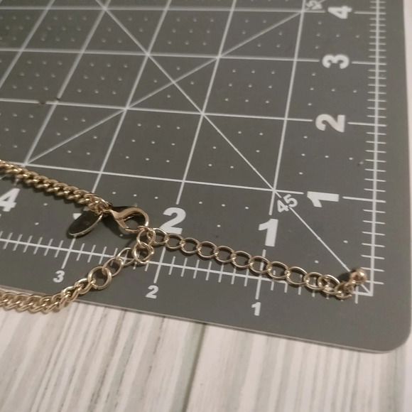 Signed Tan/Taupe Chunky Fashion Statement Gold Tone Necklace 18" - Picture 6 of 9